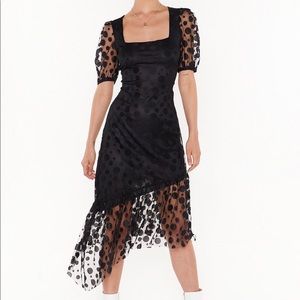 Nasty gal black dress with dots NWT size 0